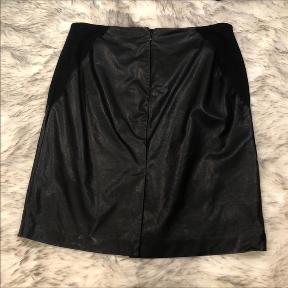 Chico's Black Pleather Faux Leather Short Goth Skirt Large